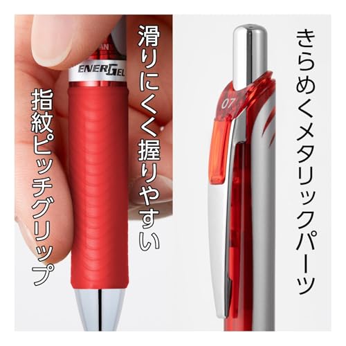 Pentel BL77-B Bolígrafo EnerGel Tinta Roja 10 Piezas miniatura 5