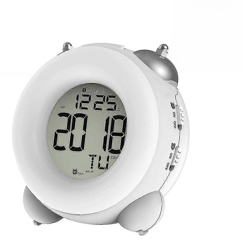 JOYHAPPST Simple Digital Clock Loud Alarm Clock Battery Operated Easy To Set Electronic Twin Bell Snooze Portable Lcd Clock For Kids