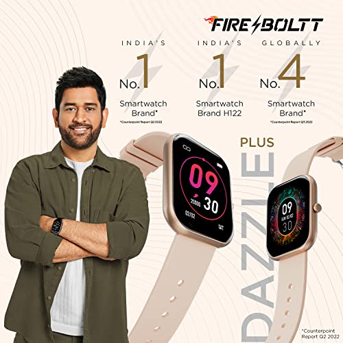 Image of Fire-Boltt Dazzle 1.83 inch Smartwatch Full Touch Largest Borderless Display & 60 Sports Modes (Swimming) with IP68 Rating, Sp02 Tracking, Over 100 Cloud Based Watch Faces (Beige)