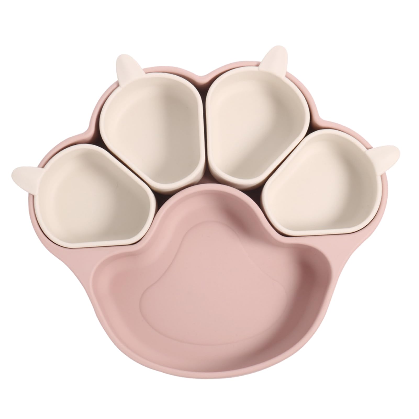 Baby Car Suction Plate | Paw-Shaped Baby Suction Plate | Car-Shaped Suction Plate for Baby | Baby Suction Plate with Car Design, Paw Print Suction Plate, Non-Slip Baby Suction Plate