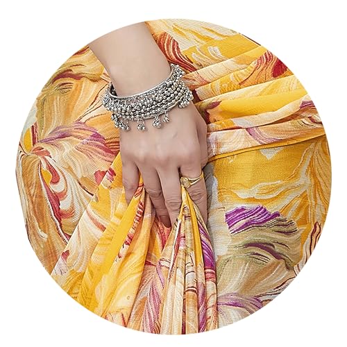 Image of MIRCHI FASHION Saree for Woman Chiffon Floral Printed | Lightweight Daily Wear Comfortable Women's Sari with Unstitched Blouse Piece (Available in 15 Designs)