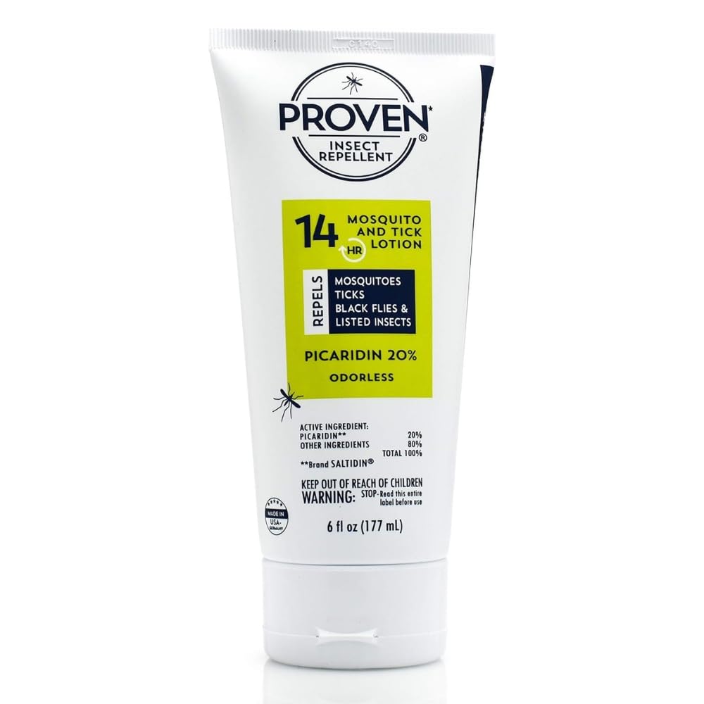 Proven Insect Repellent Lotion, Keep Mosquitoes, Ticks and Flies Off, DEET Alternative Repellent, Up to 14-Hour Protection, Great for Outdoor Camping and Hiking, 6 Ounce, Odorless Lotion