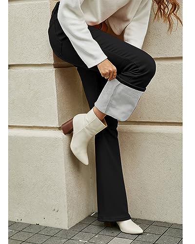 GRAPENT Bootcut Jeans for Women High Waist Stretchy Fleece Lined Pants Flare Jeans Denim Thermal Pants Winter Clothes