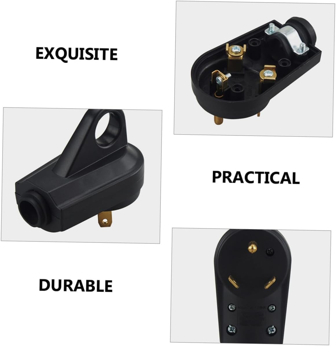 3pcs Easy Unplug Rv Plug Male Electrical Plug Adapter Replacement for Motorhome