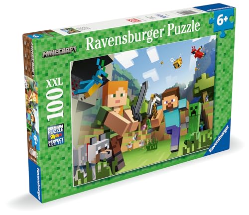 Ravensburger Minecraft Gifts for Boys and Girls Age 6 Years Up - 100 Piece Jigsaw Puzzle - 2025 Edition