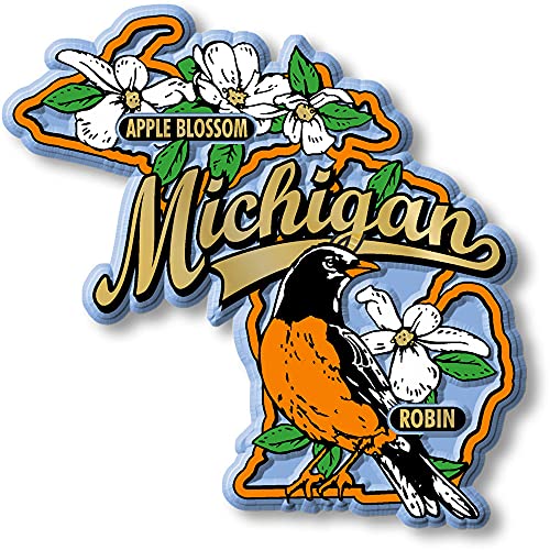 Imán decorativo estado de Michigan 3x3 pulgadas miniatura 1