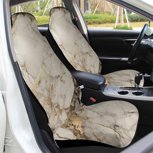 Housse de siège avant de voiture marbre doré pour trajets et voyages
