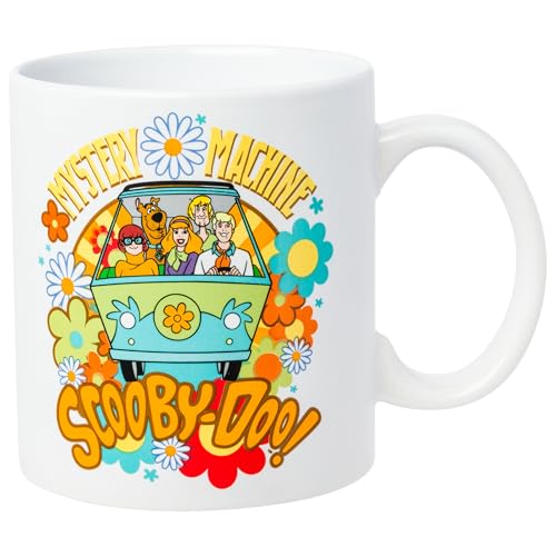 Silver Buffalo Scooby Doo Group Mystery Machine Flowers 20oz Ceramic Mug