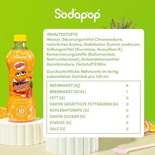 Sodapop Sirup FRITT Tropical, zuckerfrei, 500ml, bis zu 10 Liter Getränk – Ansicht 4