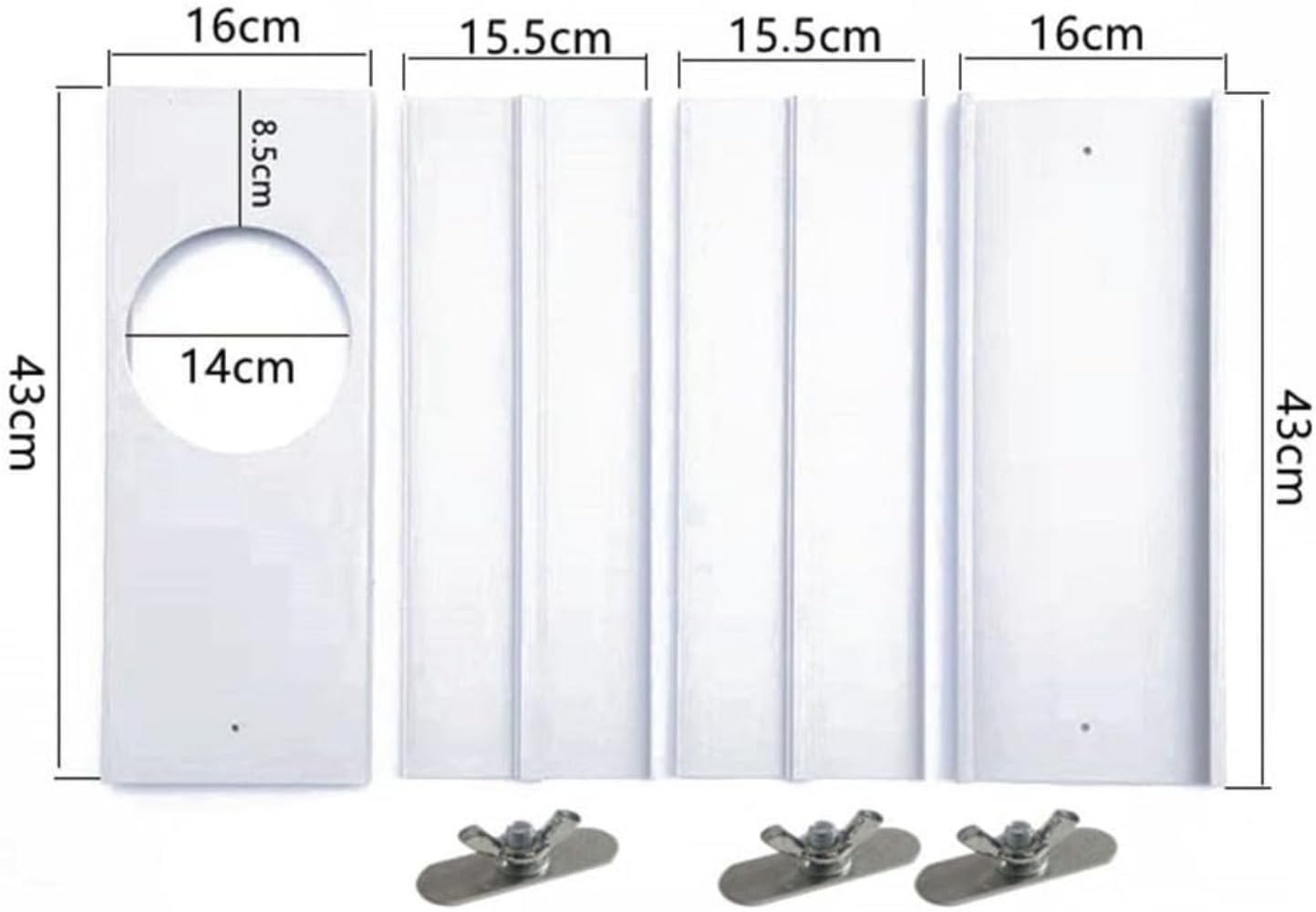 Klimaanlage Fenster Vent Kit, Fenster Adapter,Durchmesser Klimaanlage Auspuffschlauch,für Abluftschlauch, Verstellbare Länge von 43,2 cm bis 152,4 cm,4 Stück