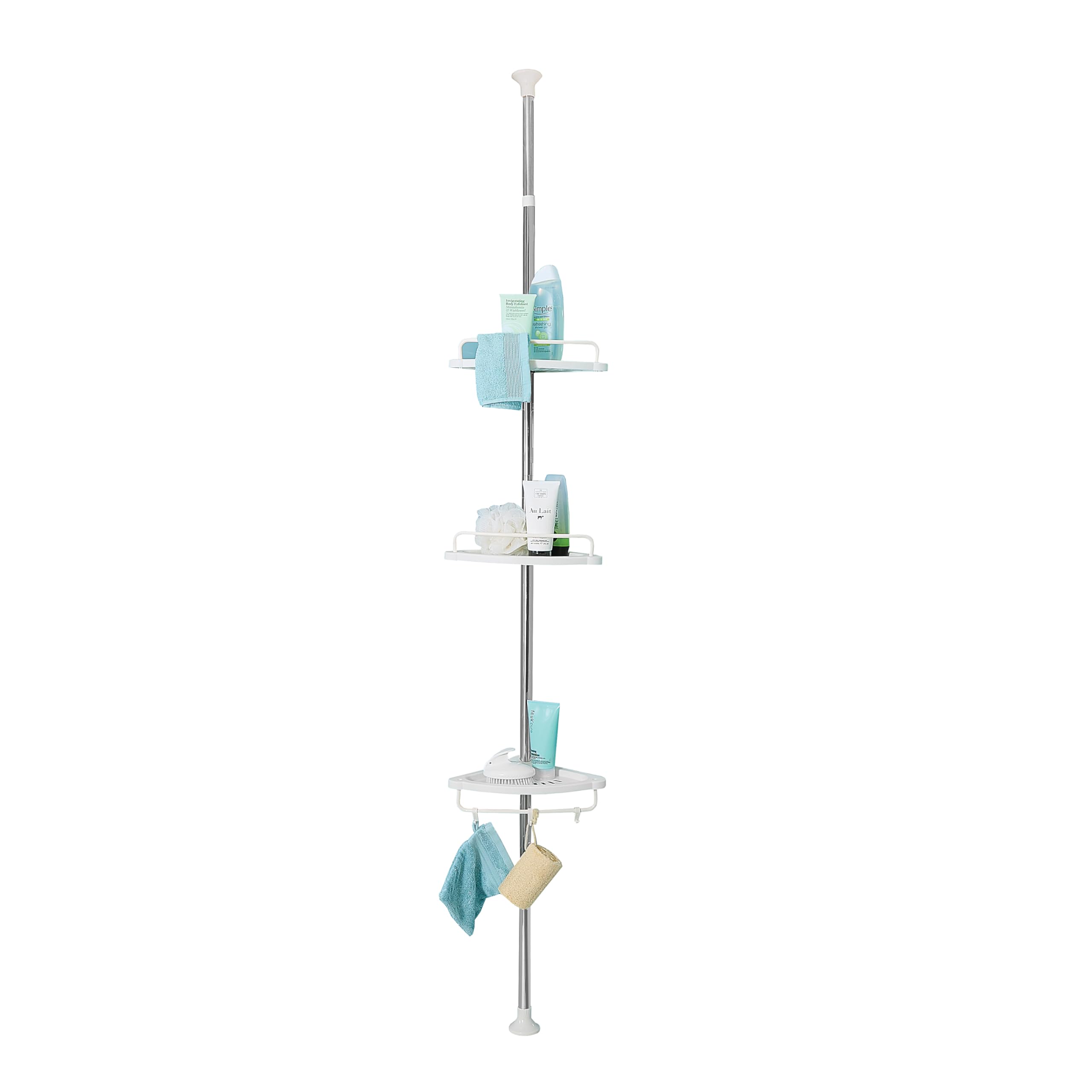 Coopers of Stortford Tension Shower Shelf - 3 Shelves - Hooks