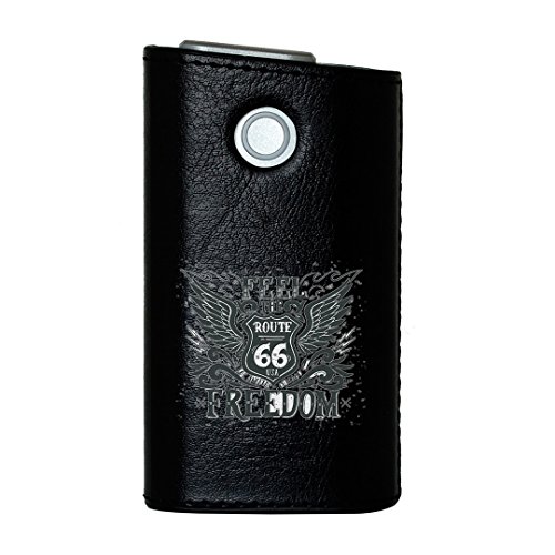 glo グロー グロウ 専用 レザーケース レザーカバー タバコ ケース カバー 合皮 ハードケース カバー 収納 デザイン 革 皮 BLACK ブラック 英字 かっこいい おしゃれ 011856