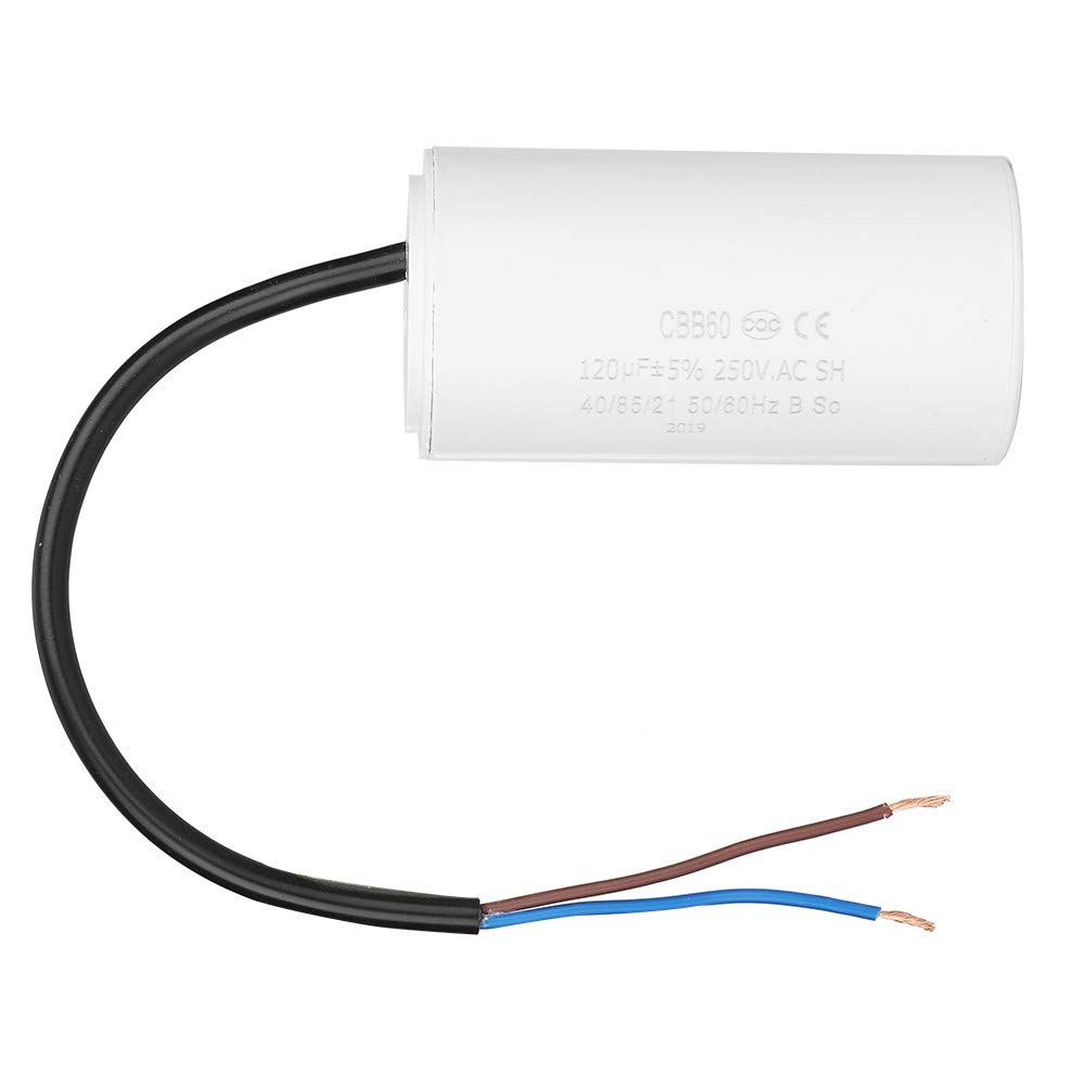 CBB60 Capacitor, 120uF ±5% 250VAC 50/60Hz Motor Start Run Capacitor, for Air Conditioners, Compressors, AC Motors