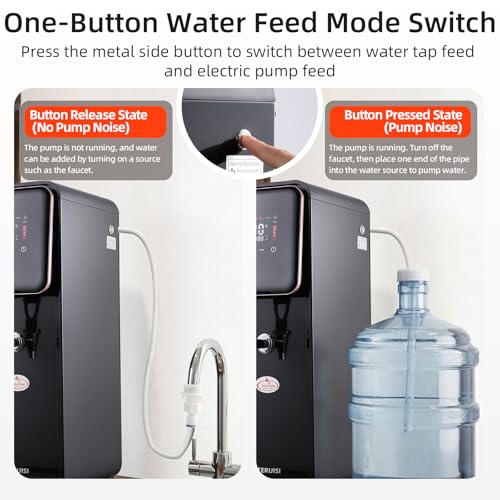Image of Hot Water Dispenser, 1600W Commercial Hot Water Boiler with Dual Water Inlet Options (Water Pump and Water Source Connection), 50L(13Gal) /H Large Hot Beverage Dispenser, 12L