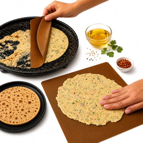 Holige Sheet Reusable | Obbattu Sheet Reusable | Puran Poli Sheet | Bobbatlu Making Sheet | Akki Rotti Sheet for Kitchen | Non Stick Heat Resistant | Chapati Roti Making Sheet