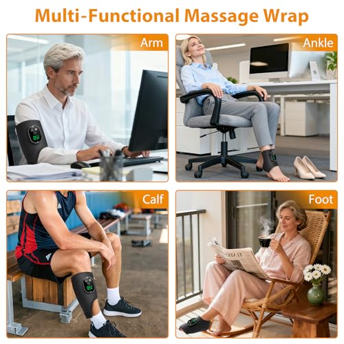 Masajeador de pies con calor, masajeador de tobillo inalámbrico con calefacción, almohadilla térmica de tobillo con 6 niveles de calor y 3 modos de vibración, envoltura térmica para mujeres y hombres - imagen 3