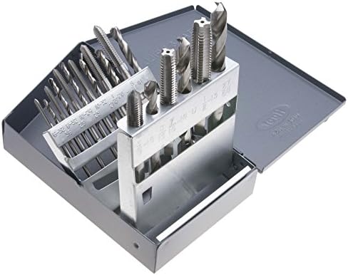 6-40 to 1/2-20 Fine Thread HS Tap and Drill Set in metal case -9 taps and 9 drills