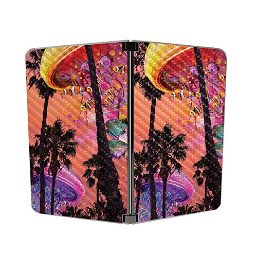 Image of MightySkins Carbon Fiber Skin for Microsoft Surface Duo - Jellyfish Palms | Protective, Durable Textured Carbon Fiber Finish | Easy to Apply | Made in The USA