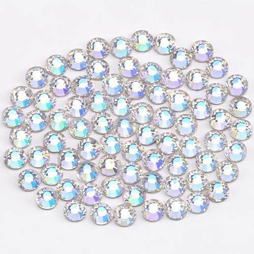 Image of Rhinestones Glass Rhinestones for Crafts Nail rhinestones Flatback Nail Gems and Rhinestones for Nails Art Makeup Bags Shoes Decoration DIY(1440pcs, SS16, Moon Night)