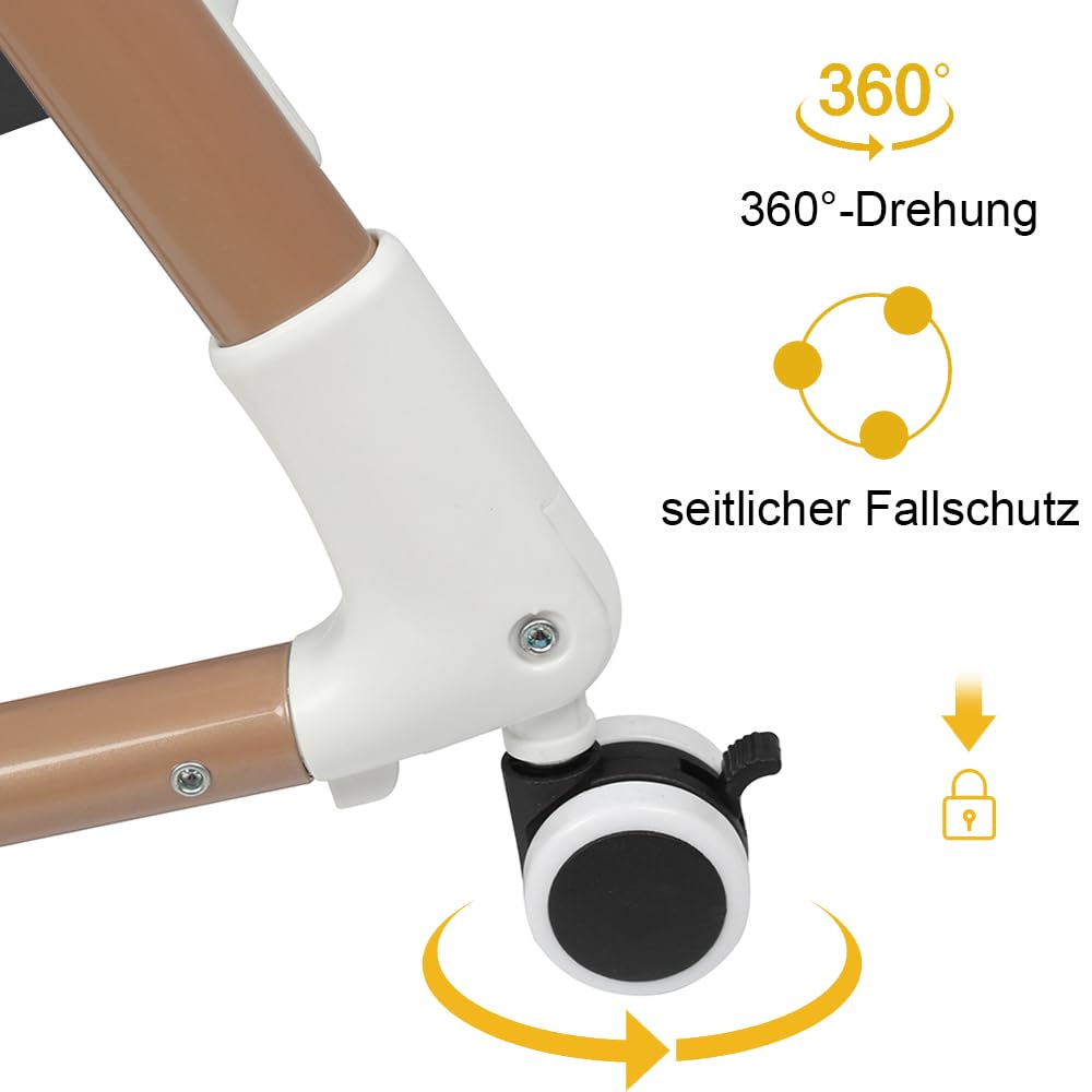 LANTUS Berceau 3 en 1, Lit Cododo, Berceau à Inclinaison, Hauteur réglable sur 6 Niveaux(50-75cm(50-55 - 60-65- 70-75)), jusqu'à 50kg, Roues 360º, Moustiquaire, 90 x 60 x 90-115 cm – Noir + Or