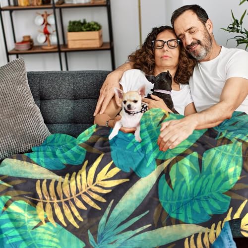 Couverture polaire douce jeté de canapé microfibre tropicale 150x100 - 7