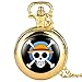 Orologio da tasca Gentleman, un pezzo cranio orologio da tasca, Luffer ciondolo per i ventilatori, regali per 4 colori (colore: oro)