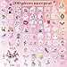 WAKEMOODEI 200 PCS Coquette Stickers, Coquette Aesthetic Pink Stickers for Girls Women, Cute Girly Stickers Vinyl Coquette Decals for Water Bottle Laptop Scrapbook Decoration