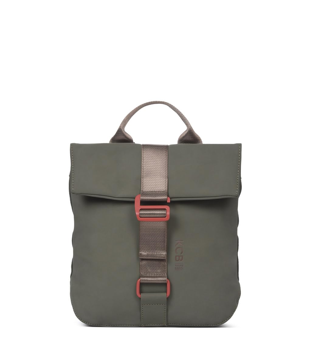 KCB Mochila Antirrobo Pequeña Chain | Seguro | 100% Vegano | Color Khaki | Diseño Seguro y Práctico | Bolsillos Multiusos con Cremallera | Material Resistente | Asas Ajustables