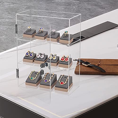 Nynelly 3 Shelf Acrylic Display Case with Lock,Clear Countertop Locking Display Case for Collectibles, Lockable Security Showcase Safe Box 11.8\" L x 5.9\" W x 15.7\" H - Thumbnail 7
