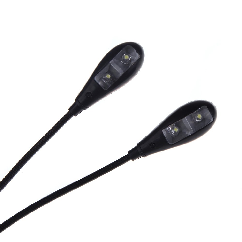 Guitar Part for LED Reading Lamp Arms 2 LEDs Flexible Book Sheet Music Stand Reading Light Student Dormitory Lights with Clip
