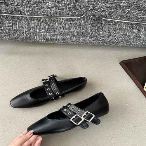 Emo Shoes Mary Janes Ballet Flats Y2K Retro Rave Grunge Buckle Shoes for Women Preppy Teen Girls - Non Slip Kawaii Elegant Cute Comfortable Walking Birthday Gifts Back to School Party Lightweight2