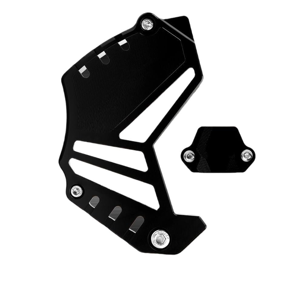 Osłona łańcucha Osłona Czujnika Przedniego Łańcucha Pasuje Do Svartpilen 801 CNC 6061 Aluminiowa Ochrona 16-zębowe Koła Zębate Motocyklowego Łańcucha Ochraniacz(Black)