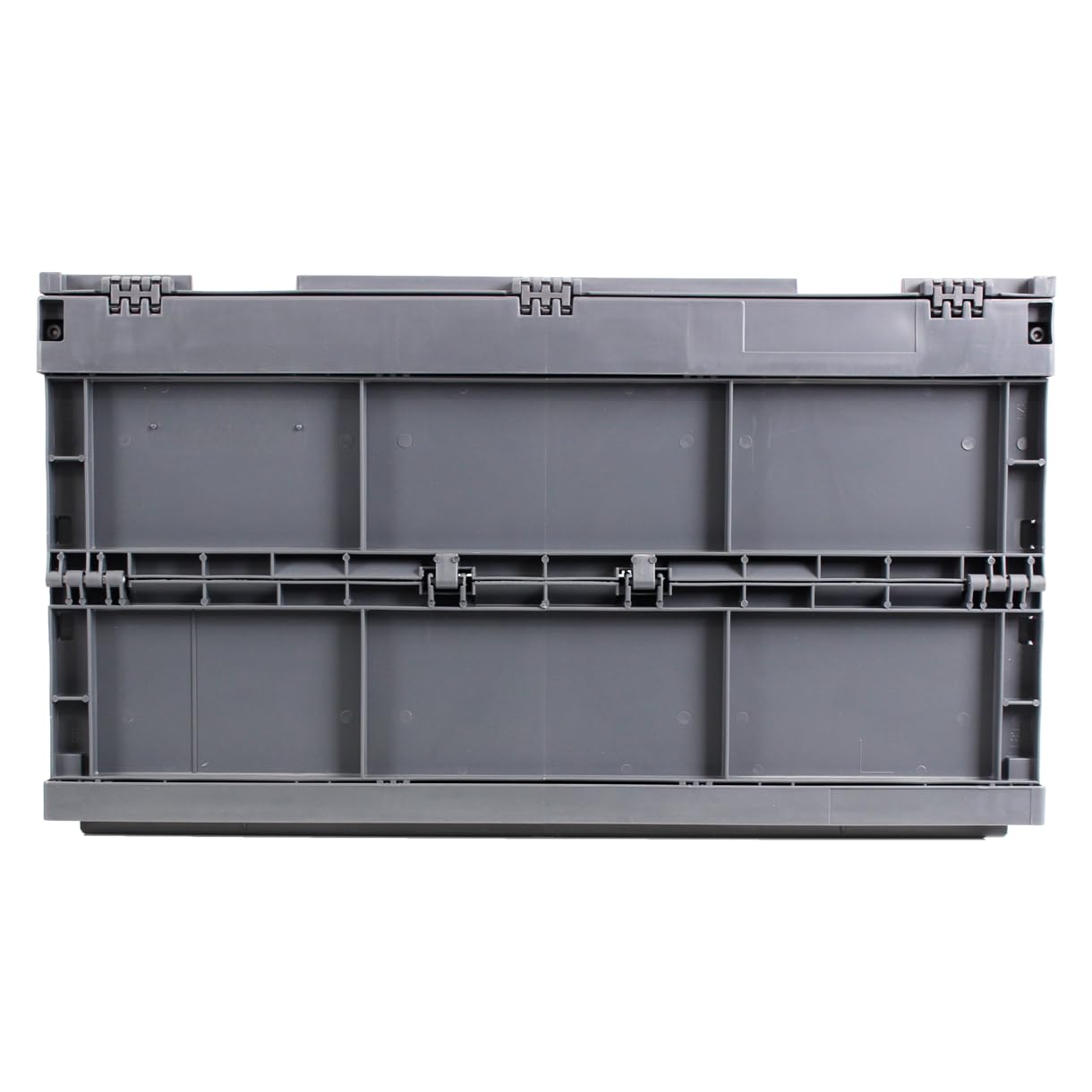 Caja plegable resistente con tapa, contenedor grande 60L, caja de transporte plegable, 60% plástico reciclado, Fabricada en Alemania, Etiqueta Ecológica, 60x40x33 cm, gris