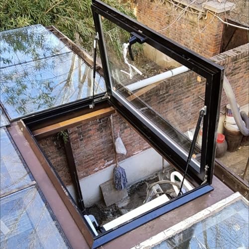 Aluminum Alloy Skylight Window, Double Tempered Glass for Sloped & Flat Roofs, Ideal Basement Lighting Well for Sunrooms (35"x20") - Enhance Natural Light & Ventilation