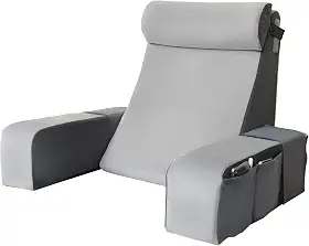 Vekkia Almofada de leitura de 53 cm com braços ajustáveis e apoio de cabeça – suporte de espuma zoneada, bolsos laterais GG, capa removível, cadeira de suporte traseiro para leitura, jogos, TV