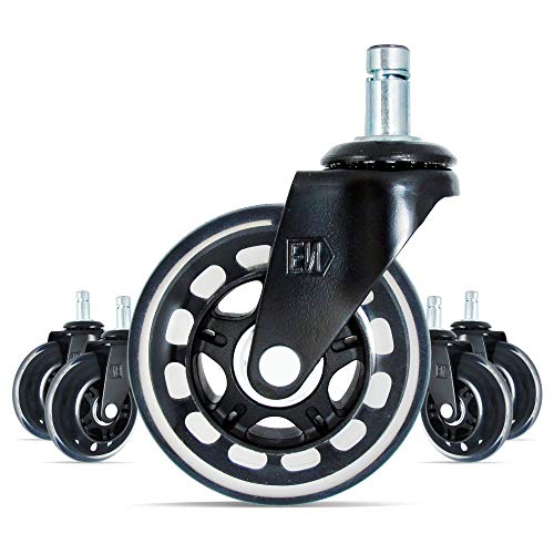 The Original Headrest for The Herman Miller Aeron Chair by Engineered Now (Casters - Set of 5, Black)