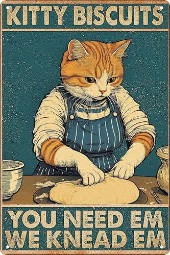 Funny Black Kitty Biscuits - Vintage Wall & Kitchen Decor