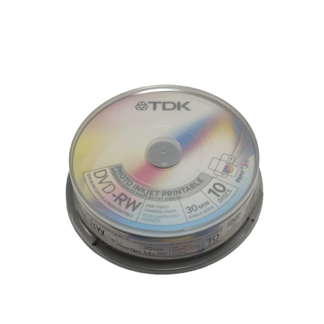 TDK DVD-RW 8cm 1.4Go 2x imprimable 10 pièces