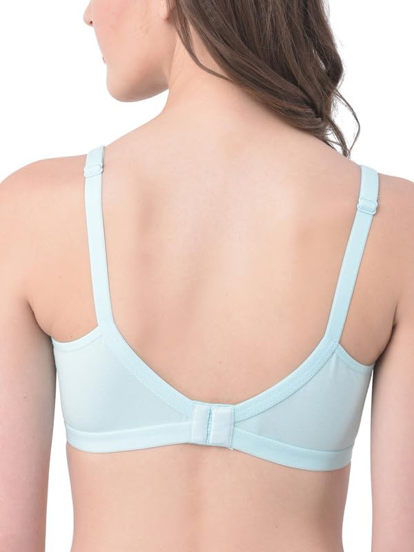 Image of Clovia Women's Cotton Solid Non-Padded Full Cup Wire Free T-Shirt Bra - Blue
