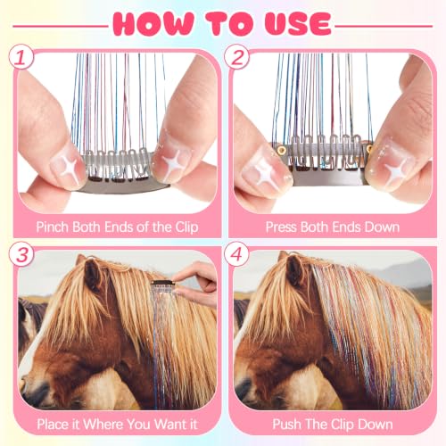Image of Juexica 23 Pcs Unicorn Horse Costume Horn Hair Extensions Leg Wraps,Purple