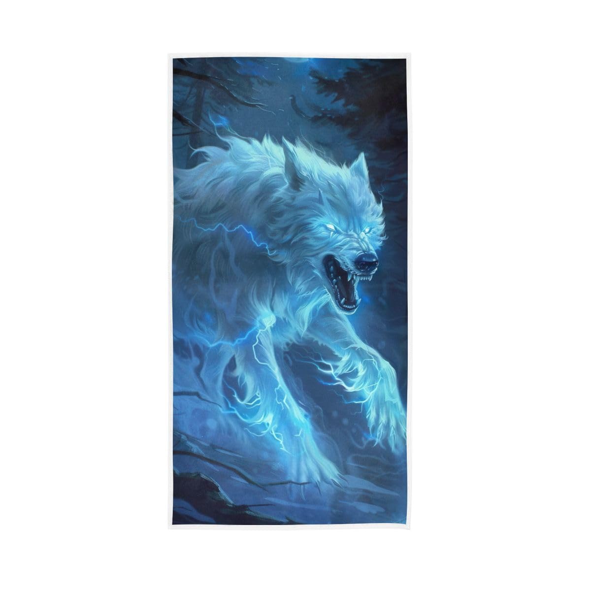LSRCPD Angry Night Wolf Hand Towels, Hand Towels for Bathroom 15 x 30 Inches, Bathroom Towel