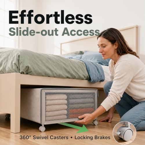 Image of Fokyfok 2Pack Under Bed Storage Containers,12 inch Height,31 inch Long