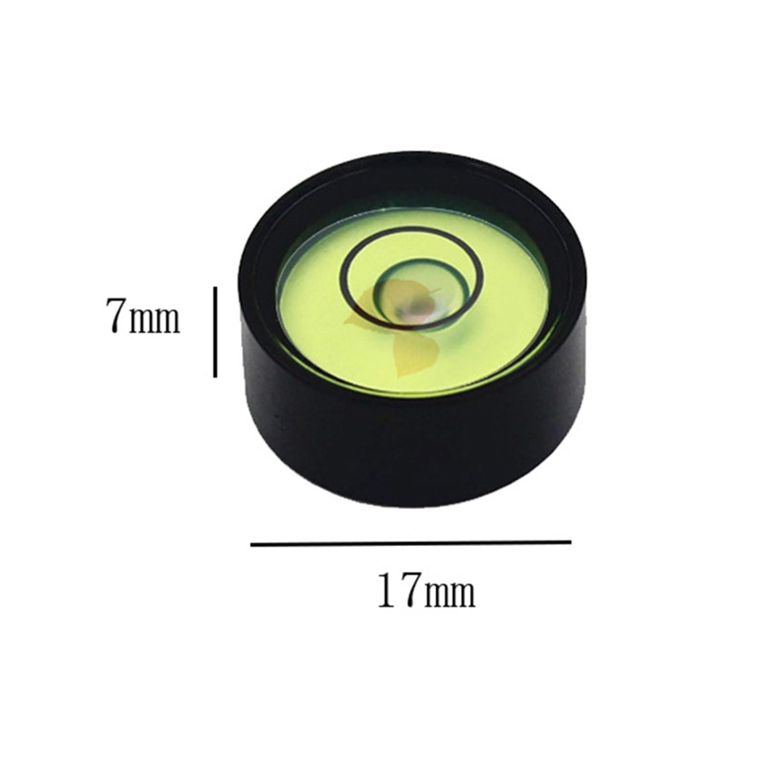 Niveau à bulle métallique circulaire Transparent, diamètre 17mm 18mm, composant d'instrument de mesure de nivellement d'eau plat Horizontal 1 pièces