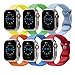 FENICHI 6 Pack Soft Silicone Smartwatch bands for Apple Watch 41mm 38mm 40mm 42mm 44mm 45mm 49mm, Sport Bands Waterproof Strap Wristbands for iWatch Ultra SE Series 8 7 6 5 4 3 2 1 Women Men Kids