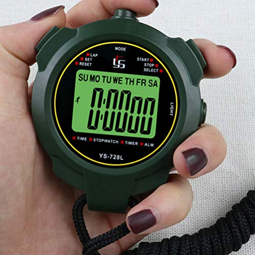 BESPORTBLE Cronômetro digital eletrônico cronômetro portátil LCD cronógrafo resistente à água para e