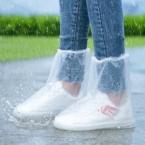 Best Shoes for Rainy Travel: Stay Dry & Stylish 11 Disposable Waterproof Shoe Covers for Rain – Adult Transparent Short Booties, Non-Slip Plastic Rain Shoe Covers, 24PCS (12 Pairs) for Travel, Outdoor, Commuting