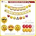 Pirese Emoticon Face Birthday Decorations, Smile Face Party Decorations, Emoticons Happy Birthday Banner, Yellow Face Birthday Party Supplies, Emoticons Party Decor, Poop Birthday Party Supplies