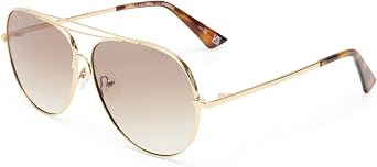 Le Specs. Abracadabra Sunglasses - Bright Gold, Aviator, Womens, Soft Glamorous Style