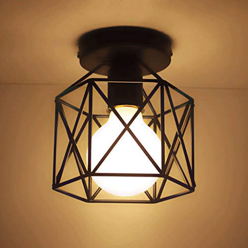 Plafonnier industriel compact pour éclairer un plafond bas de chambre d'enfant ou entrée