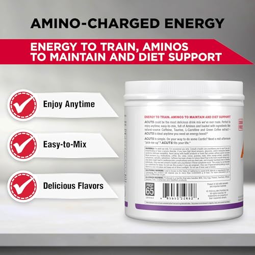 Image of ALLMAX ACUTS Amino Energy Powder, 30 Servings, Grape